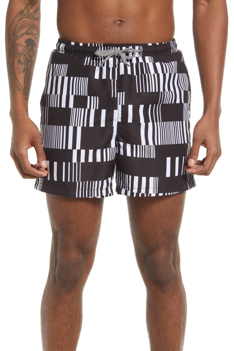 Recycled Volley Swim Trunks, Main, color, Z/DNUBLACK CAVIAR