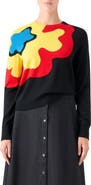 Akris punto Abstract Floral Intarsia Virgin Wool Sweater