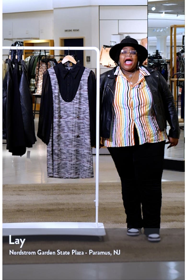 Long Sleeve Mixed Media Pinafore Dress video