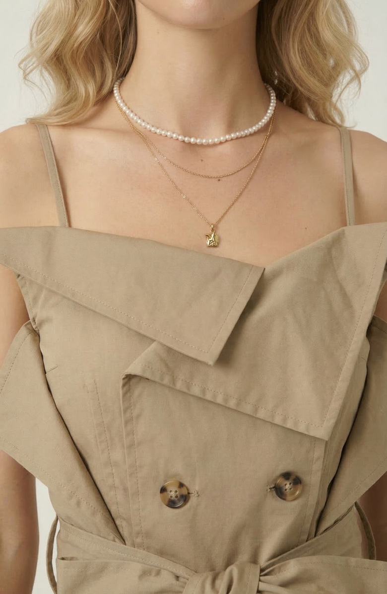 Modenaire Off Shoulder Cargo Jumpsuit, Alternate, color, Beige