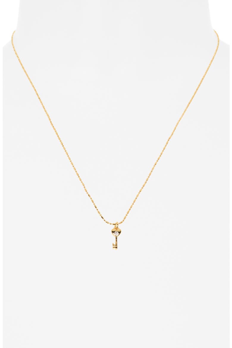 14K Gold Plated Heart Key Pendant Necklace, Alternate, color, GOLD
