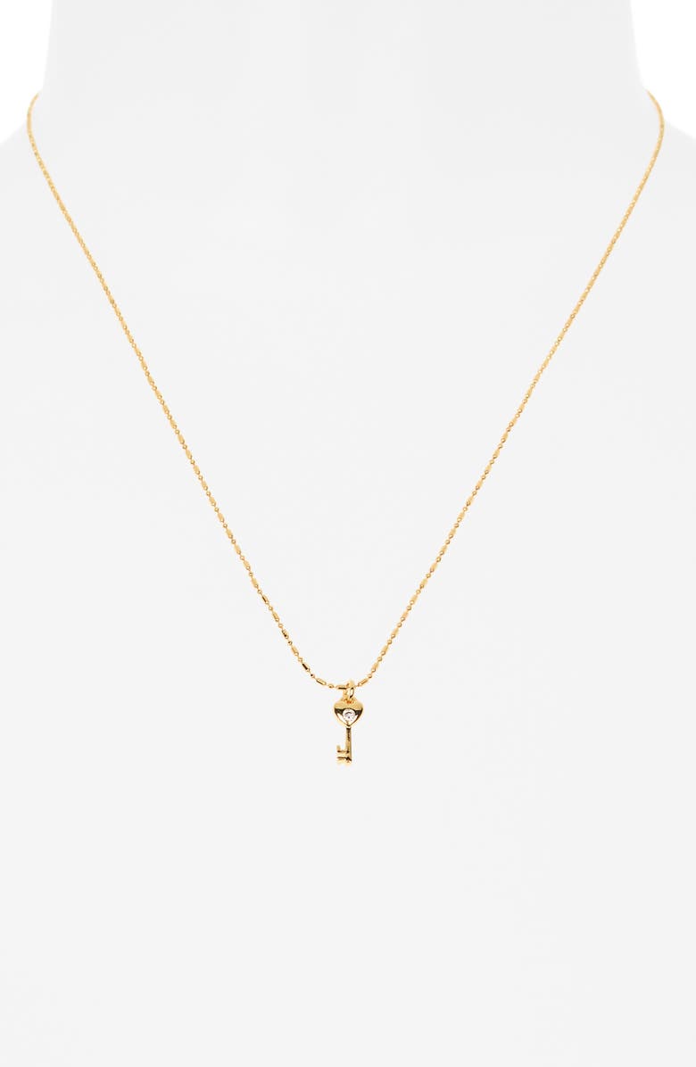 Sterling Forever 14K Gold Plated Heart Key Pendant Necklace, Alternate, color, Gold