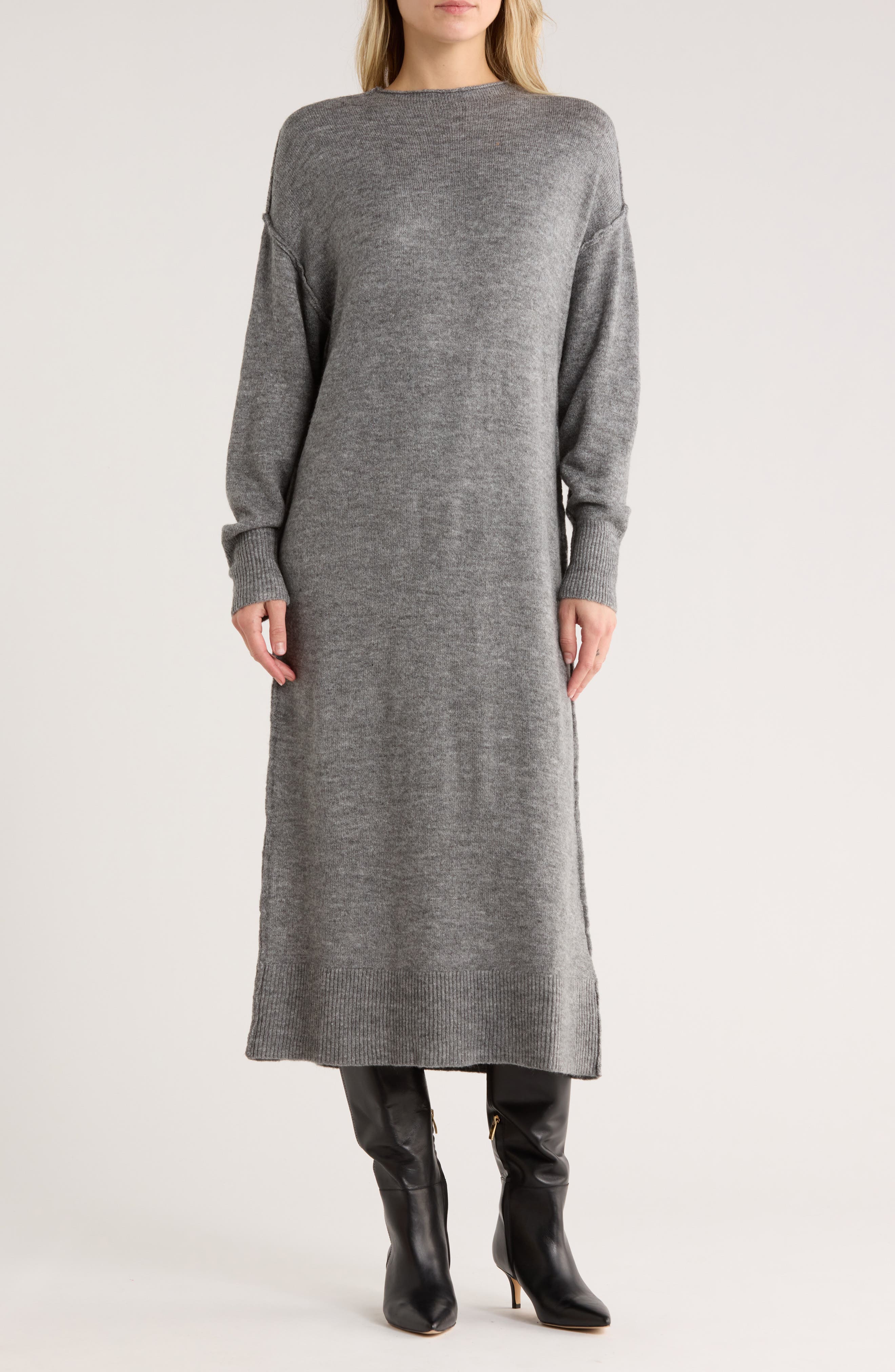 STITCHDROP Tribeca Long Sleeve Midi Sweater Dress