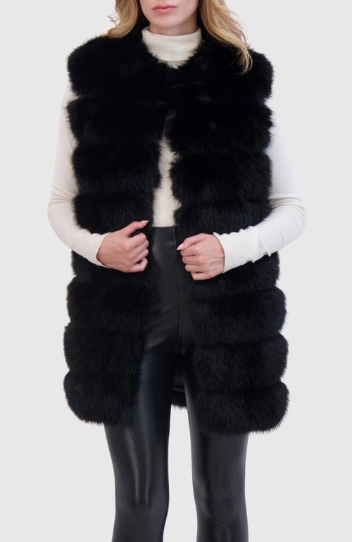 Lyla Grant Fur-free Fox (faux Fur) Vest In Black