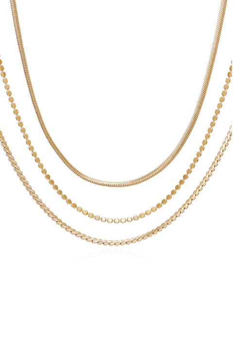 Set of 3 Layered Chain Necklaces