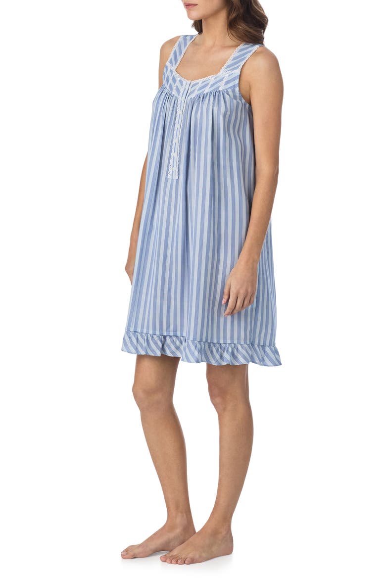 Striped Lace Trim Short Chemise, Alternate, color, STRIPES