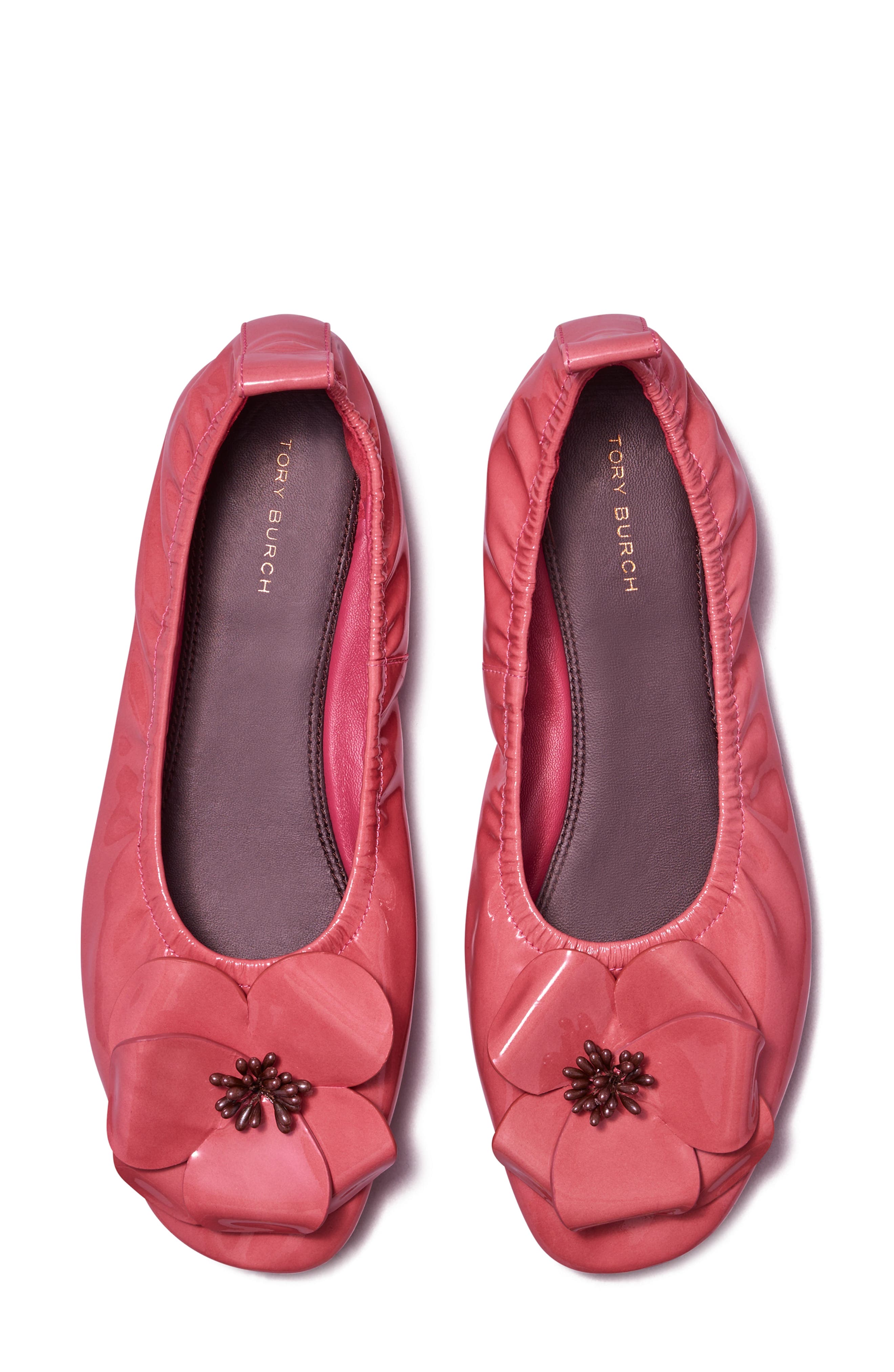 Flower Ballet Flat, Alternate, color, LIGHT BERRY
