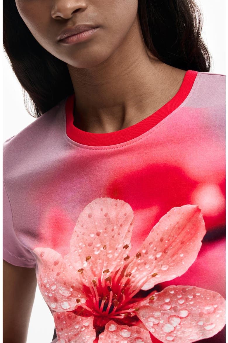 Floral Graphic T-Shirt, Alternate, color, PINK