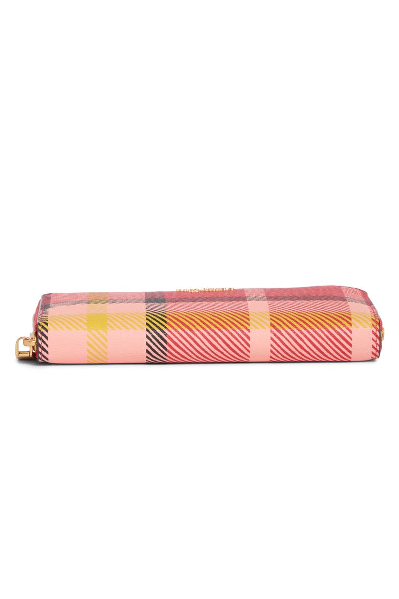 plaid leather contintental wallet, Alternate, color, RED MULTI