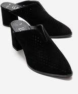 Forever & Always Shoes Toen Leather Block Heel Mule