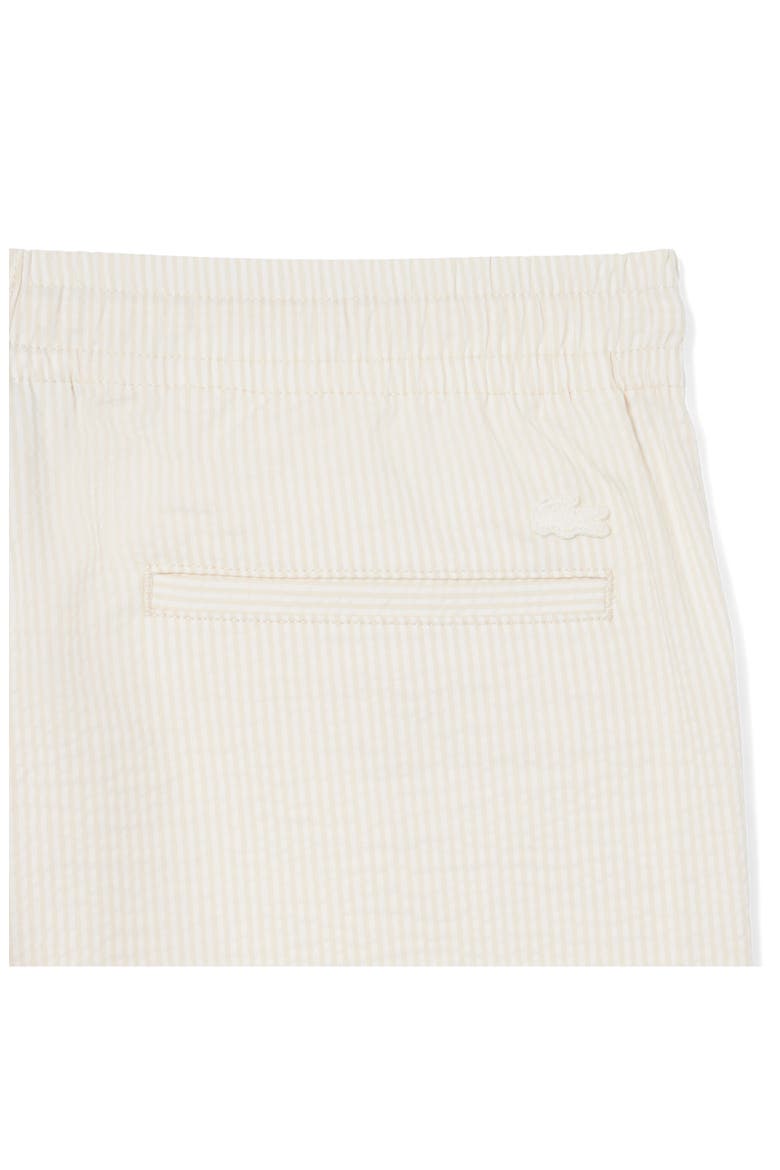 Pinstripe Cotton Blend Seersucker Drawstring Shorts, Alternate, color, FLOUR/ NATUREL CLAIR