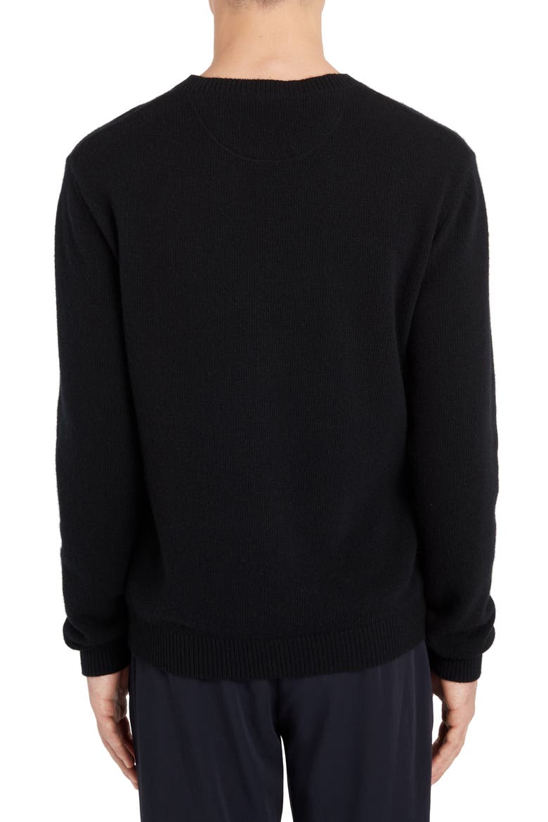 VLOGO Crewneck Wool & Cashmere Sweater, Alternate, color, BLACK