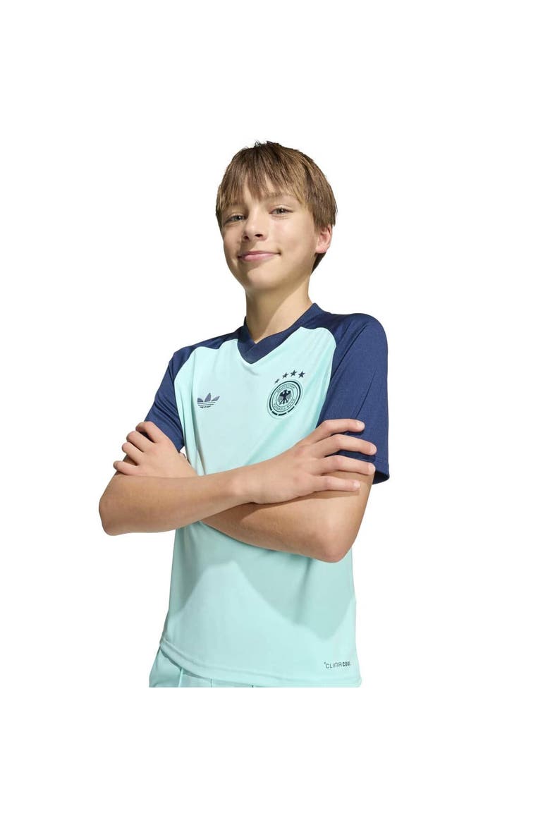 Youth adidas Turquoise Germany National Team 2026 Pre-Match Top, Alternate, color, Turquoise