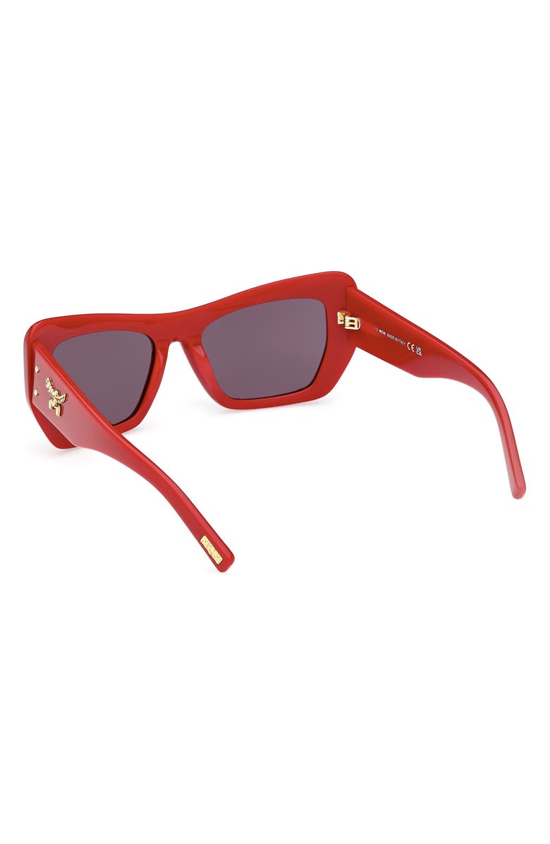 MCM 59mm Butterfly Sunglasses, Alternate, color, Shiny Red / Smoke