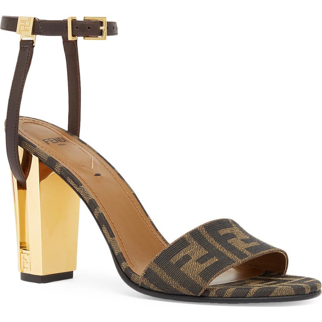 Fendi Delfina 95 Monogram Sandals In Multicolor