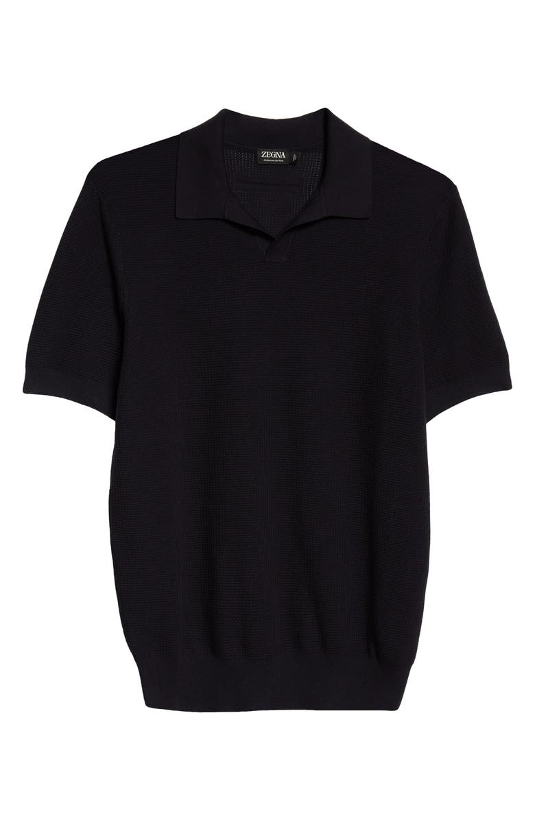 ZEGNA Waffle Knit Premium Cotton Polo Sweater, Alternate, color,