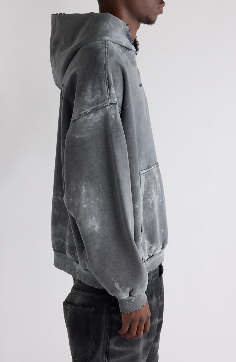 Balenciaga Medium Fit Distressed Archetype Fleece Hoodie, Alternate, color,