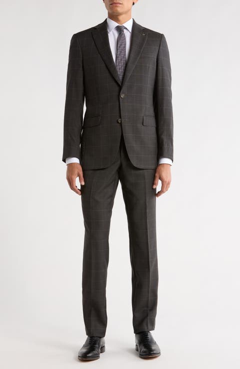 Jake Check Brown Wool Suit