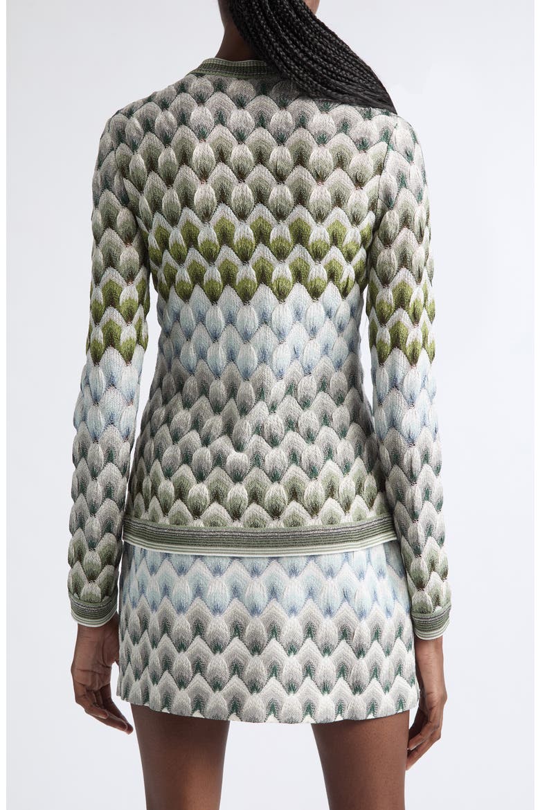Metallic Lace Stitch Cardigan, Alternate, color, GREEN MULTI