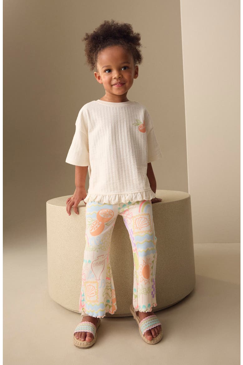 Kids' Ribbed T-Shirt & Leggings Set, Alternate, color, WHITE