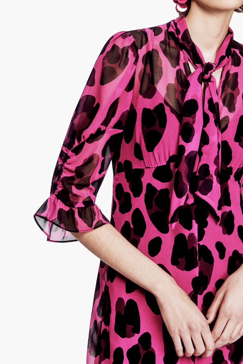 Jewel Jaguar Chiffon, Alternate, color, Ruby