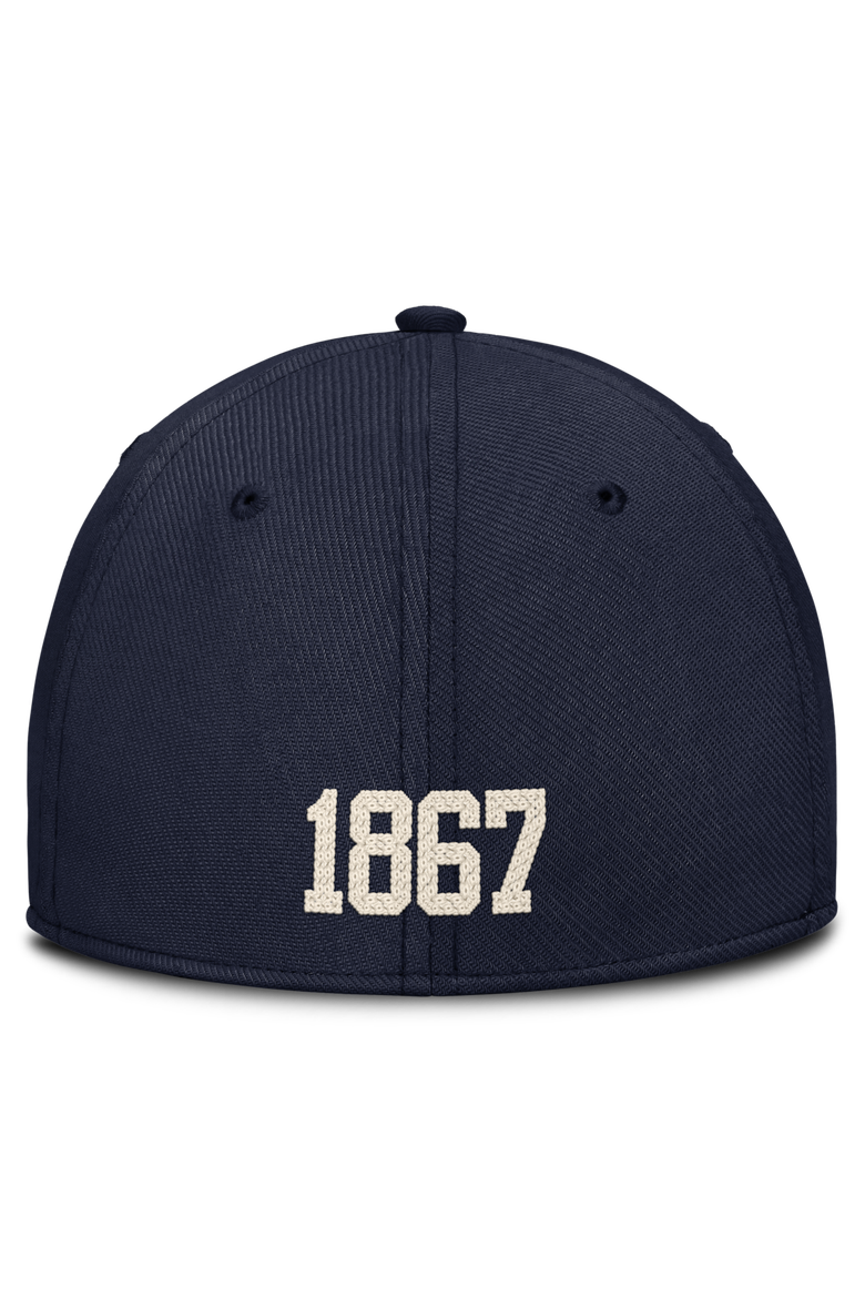 Men's Nike  Navy West Virginia Mountaineers Campus Prep Chained & Arched Swooshflex Flex Hat, Alternate, color, Navy