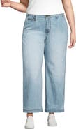 Lands' End Plus Size Mid Rise Denim Wide Leg Ankle Jeans