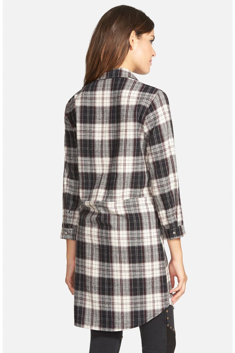 Chloe K Plaid Tunic, Alternate, color, BLACK/ IVORY