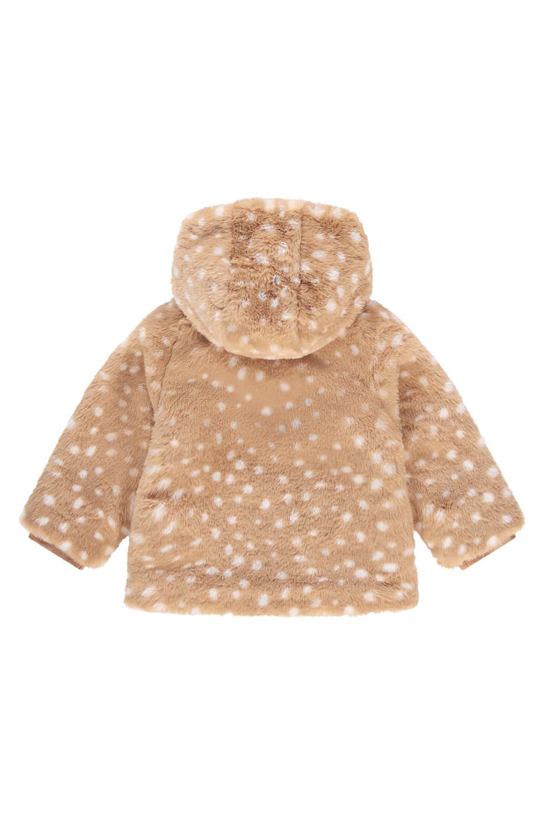Deer Print Faux Fur Jacket, Alternate, color, Nude