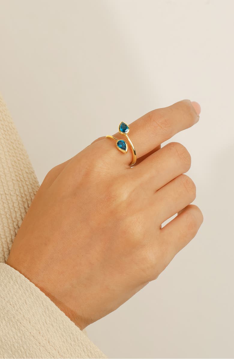 YS GEMS Gemstone Bypass Ring, Alternate, color, Blue Topaz