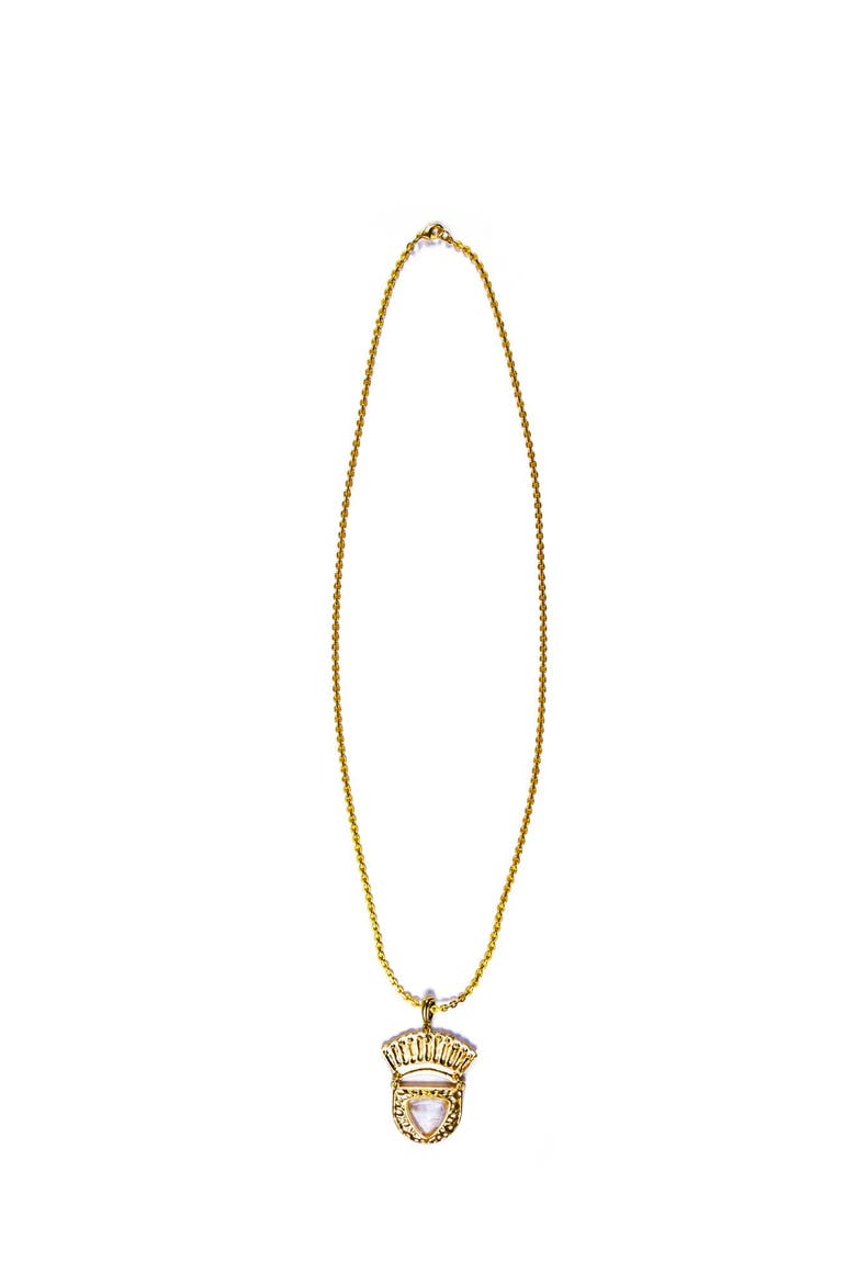 Clear Quartz Venilia Necklace, Alternate, color, Gold/Clear