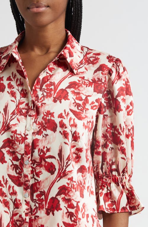 Cinq À Sept Fiona Floral Ribbons Button-up Shirt In Multi