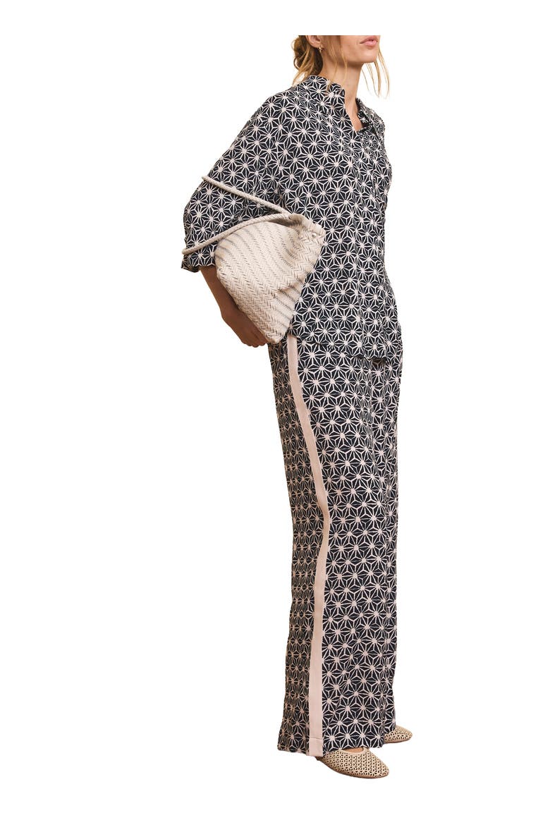 Geometric Print Wide Trousers, Alternate, color, Blue