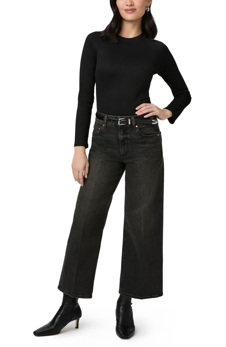 PAIGE Amren Rib Long Sleeve Top, Alternate, color, Black