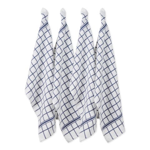 Windowpane Terry Dishtowel Set/4