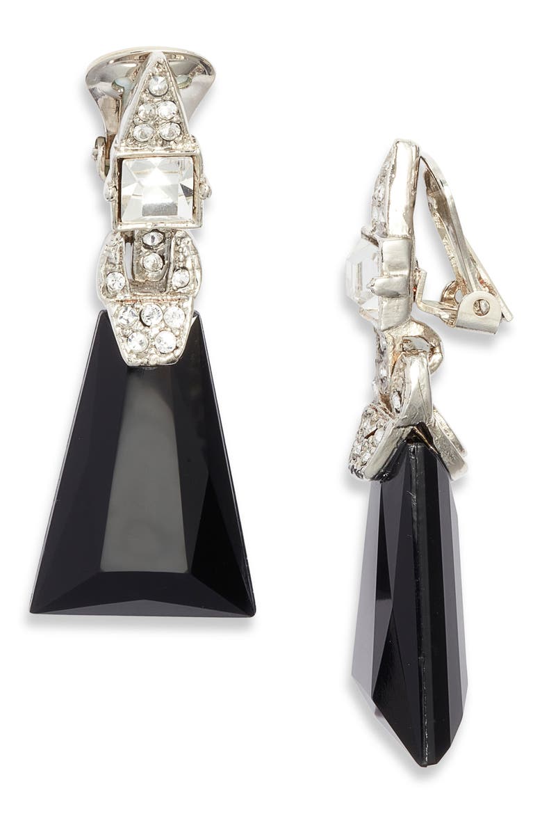 Deco Drop Earrings, Main, color, JET