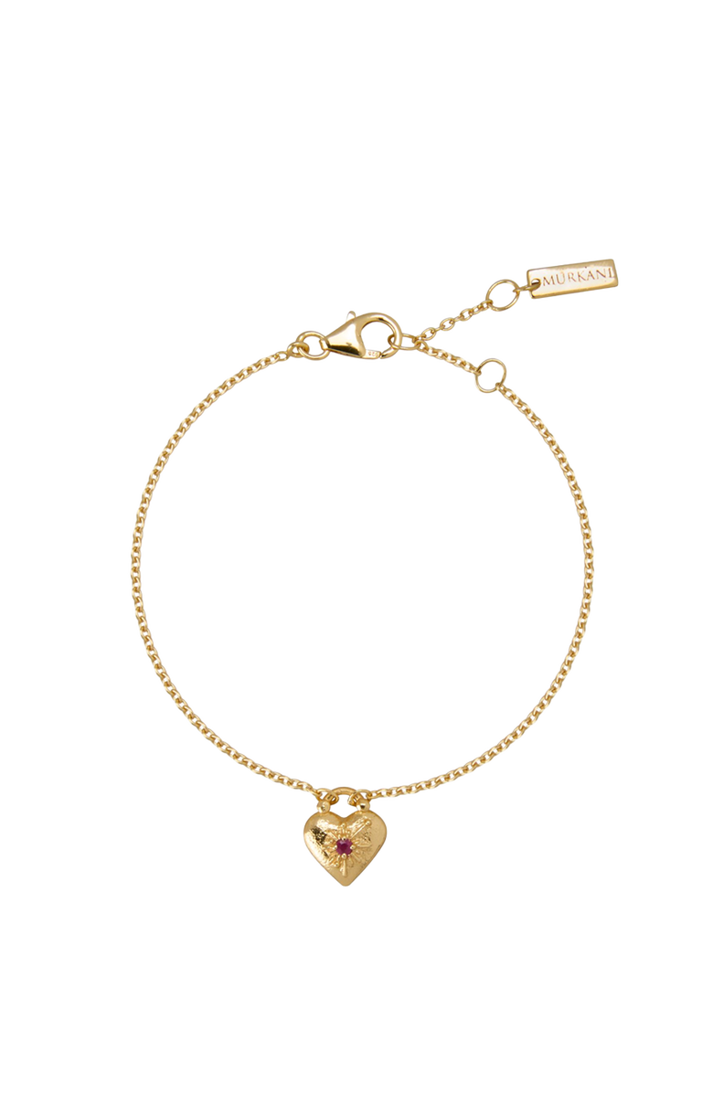Murkani Love you Small Heart Bracelet, Main, color, Yellow Gold