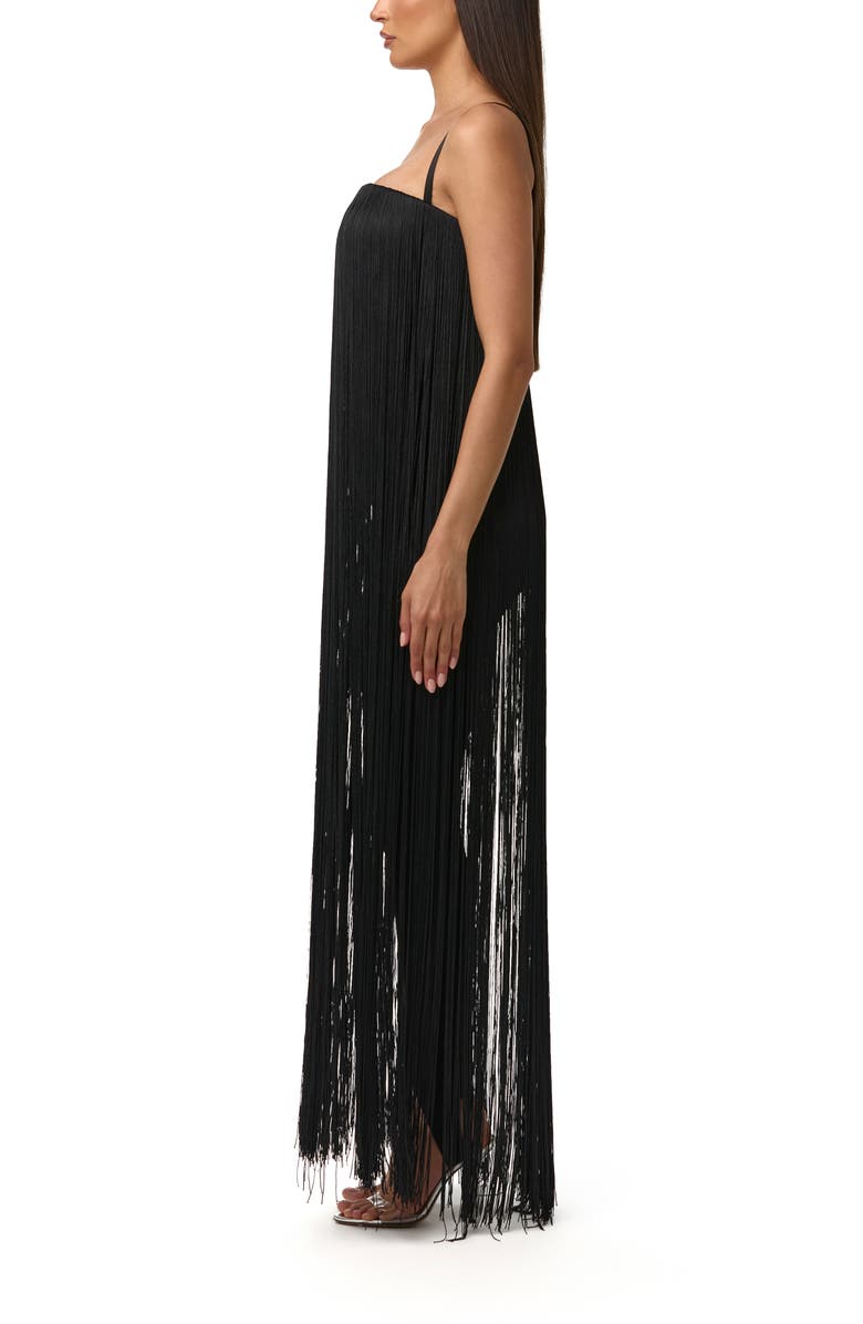 Naked Wardrobe Butter Fringe Romper, Alternate, color, Black