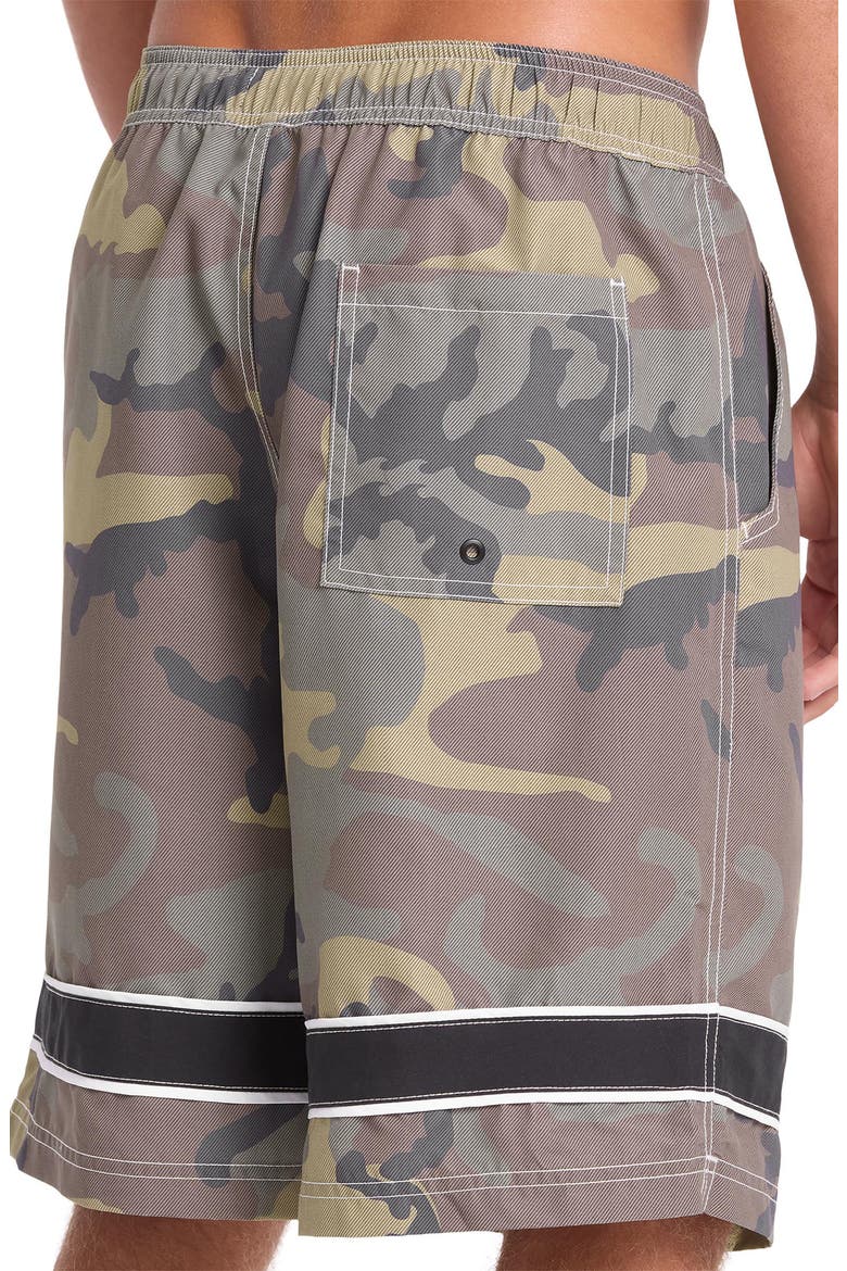 Throw On 2.0 Camouflage Swim Trunks, Alternate, color, OLIVE CAMOUFLAGE