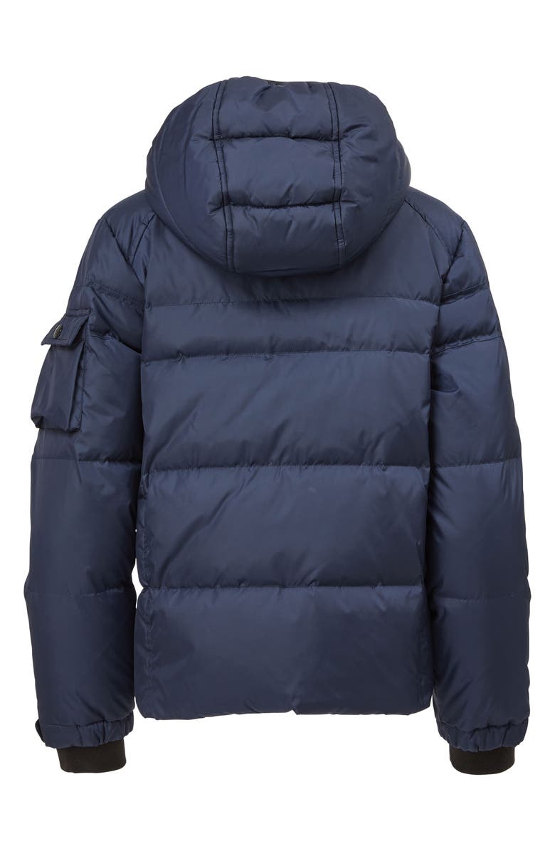 S13 Kids' Matte Downhill Hooded Puffer Jacket, Alternate, color, Navy
