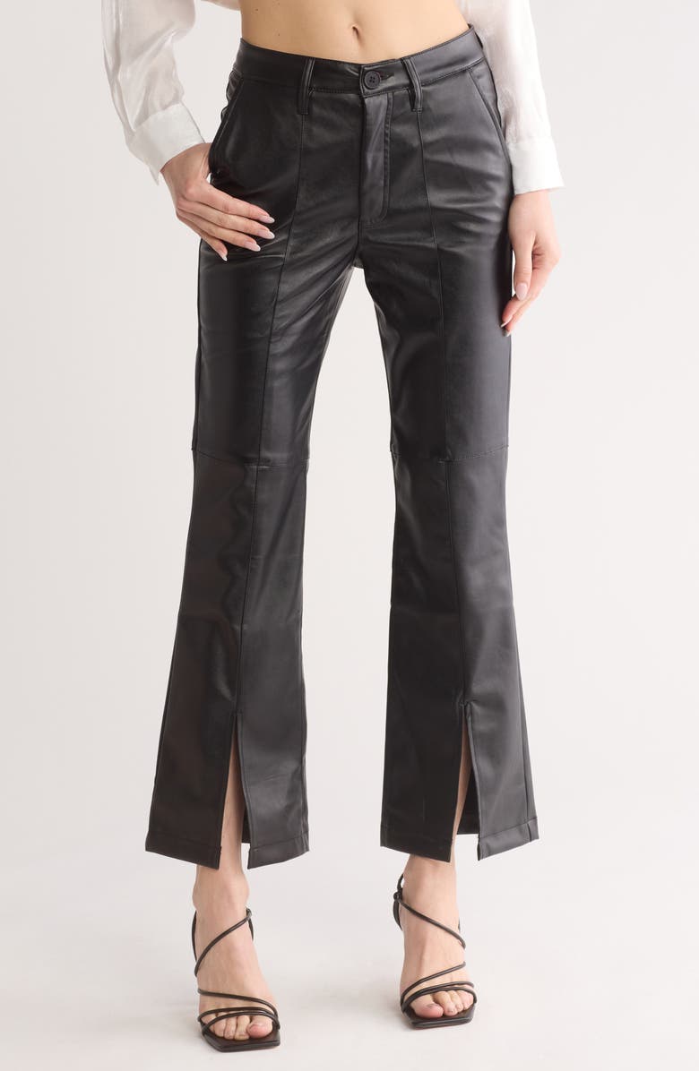KUT from the Kloth Ellery Front Slit Faux Leather Flare Pants, Main, color,