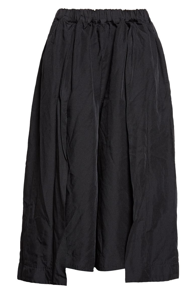 Garment Treated Wide Leg Twill Pants, Alternate, color, BLACK