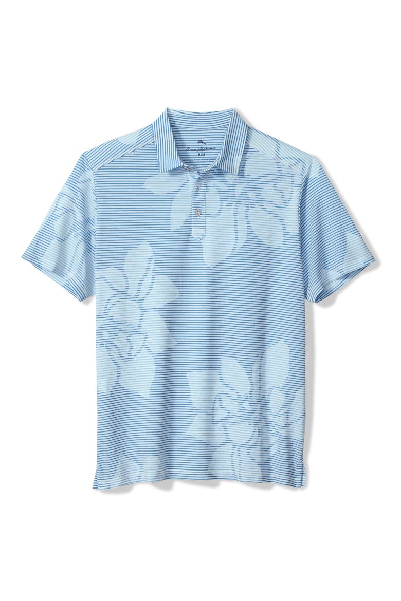 Costa Wave Grande Seersucker Stripe IslandZone® Polo, Main, color, DUSTY LARKSPUR