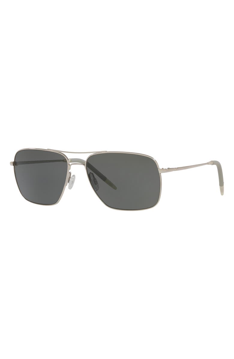 Oliver Peoples Clifton 58mm Polarized Rectangular Sunglasses, Alternate, color, 