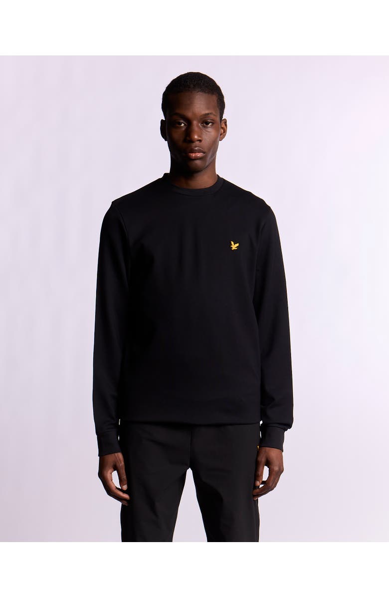 Lyle & Scott Crew Neck Long Sleeve Fly Fleece, Alternate, color, Jet Black