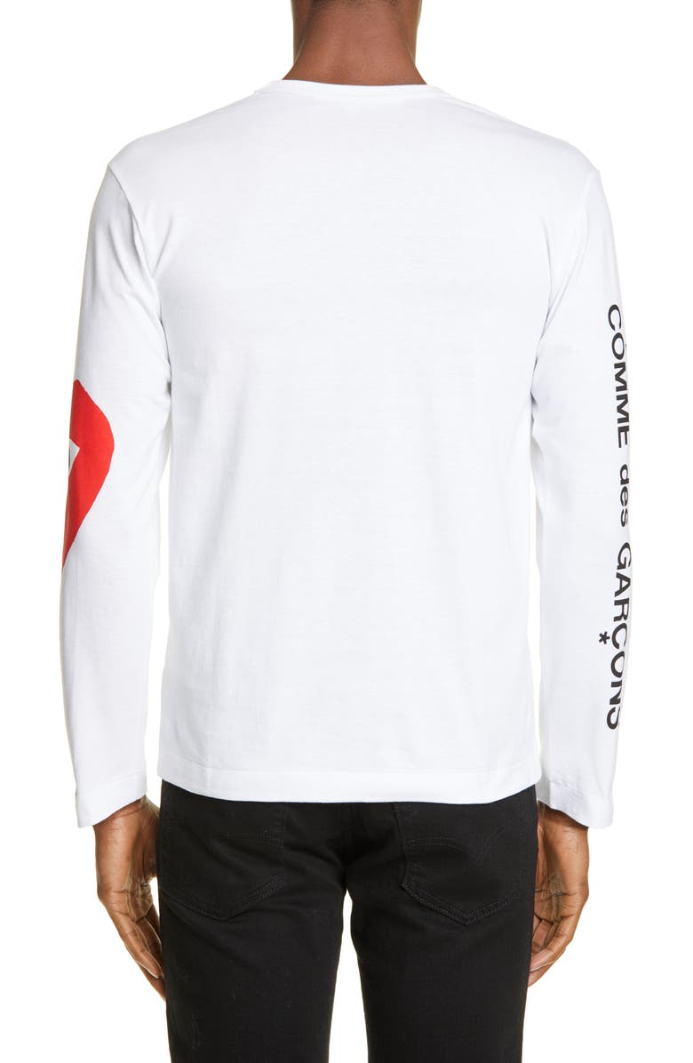 Comme des Garçons PLAY Logo Long Sleeve Graphic Tee, Alternate, color,