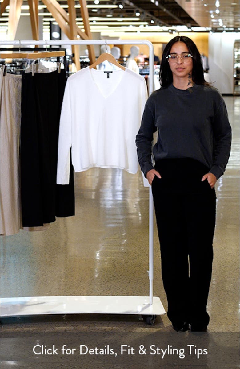 Organic Linen & Organic Cotton V-Neck Sweater, sales video thumbnail