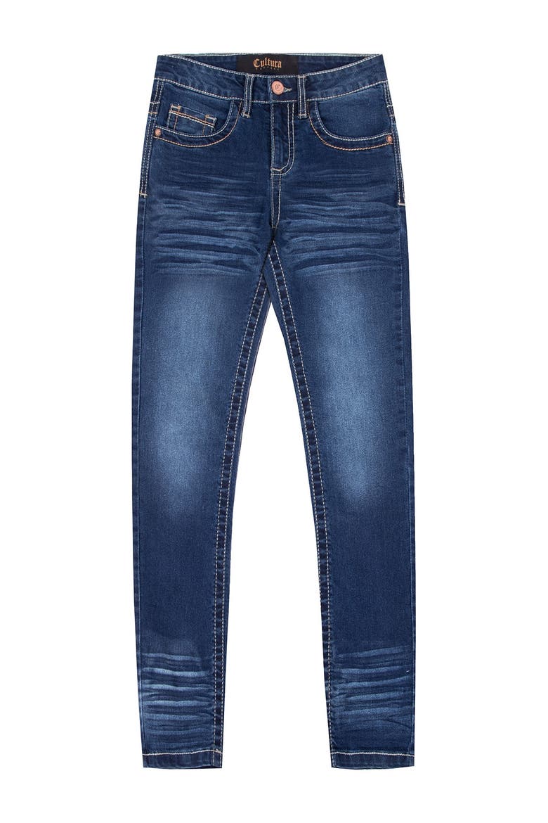 Kids' 5-Pocket Stretch Jeans, Main, color, MED BLUE