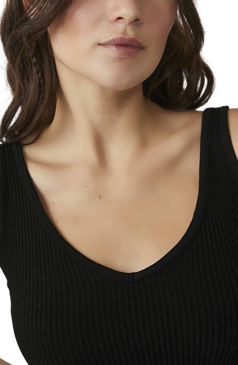 Free People Rib Brami Crop Tank, Alternate, color, Black