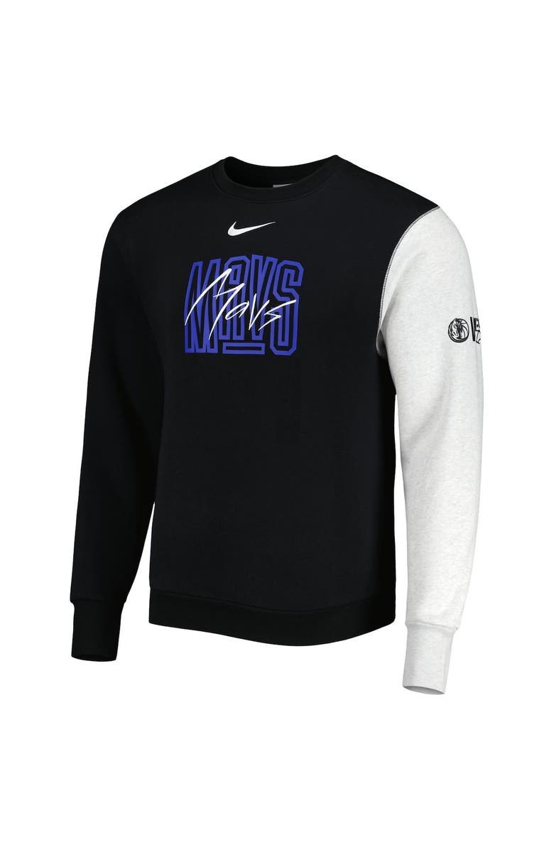 Nike Men's Nike Black/Heather Gray Dallas Mavericks Courtside Versus Force & Flight Pullover Sweatshirt, Alternate, color, Black